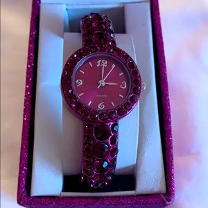 Purple rhinestone watch